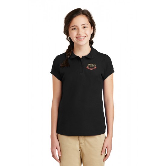 Girls Peter Pan Collared Uniform Polo Shirt