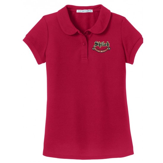 Girls Peter Pan Collared Uniform Polo Shirt