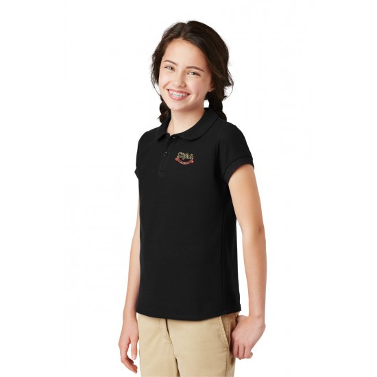 Girls Peter Pan Collared Uniform Polo Shirt