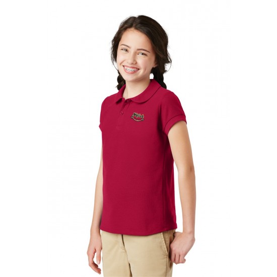 Girls Peter Pan Collared Uniform Polo Shirt