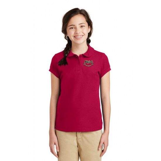 Girls Peter Pan Collared Uniform Polo Shirt