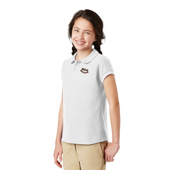 Girls Peter Pan Collared Uniform Polo Shirt